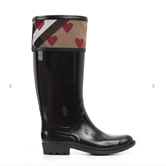 Burberry Shoes - BURBERRY | Limited Edition Heart Check Iconic Print Rain Boots | Size EU 35/US 5